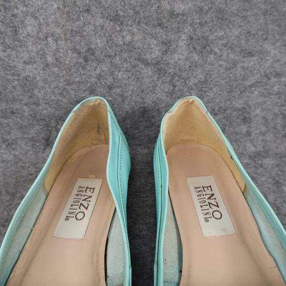 Enzo Angiolini Shoes Womens 8 Loafers Slip On Leather Blue Retro Classic Vintage - Picture 3 of 13